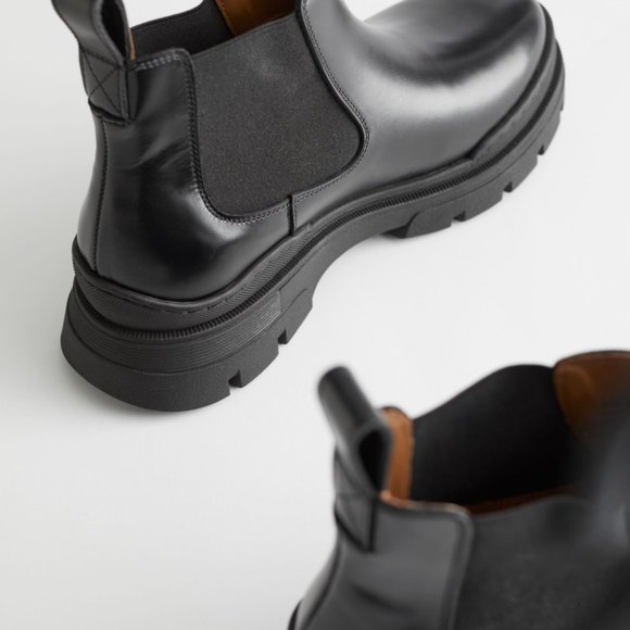 & Other Stories Chunky Leather Chelsea Boots - Picture 7 of 9